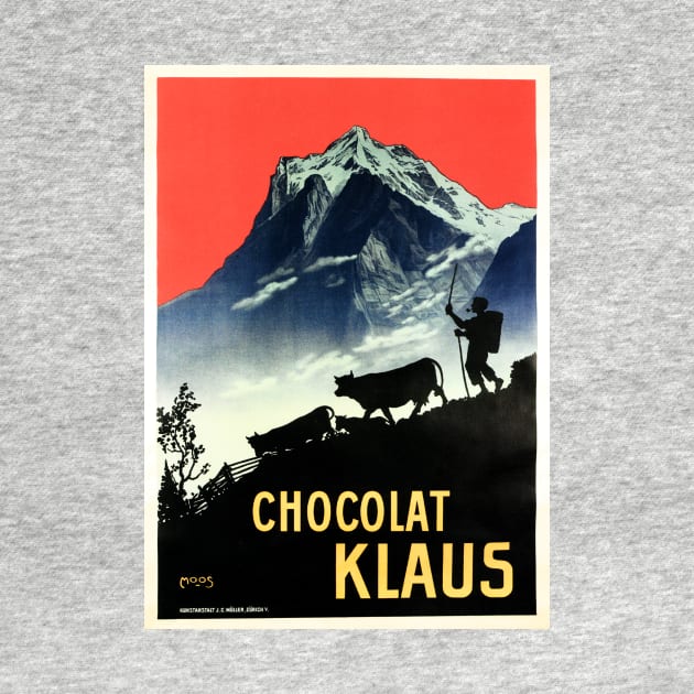 CHOCOLAT KLAUS by Carl Moos Vintage Swiss Chocolate Drink Advertisement by vintageposters